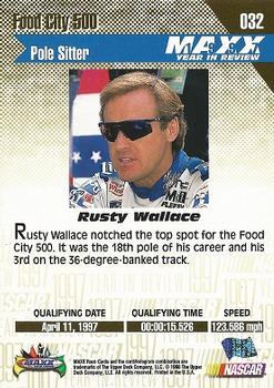 1998 Maxx 1997 Year In Review #032 Rusty Wallace Back
