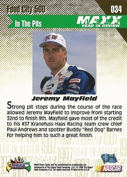 1998 Maxx 1997 Year In Review #034 Jeremy Mayfield Back