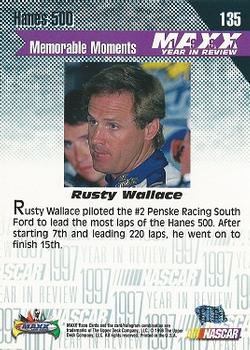 1998 Maxx 1997 Year In Review #135 Rusty Wallace Back