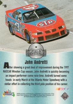 1998 Maxximum - Field Generals One Star #*15 John Andretti Back