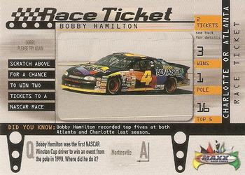 1999 Maxx - Race Ticket #RT11 Bobby Hamilton's Car Front