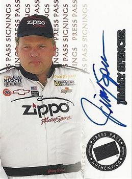 1999 Press Pass - Signings #NNO Jimmy Spencer Front