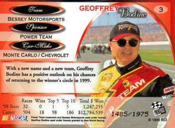 1999 Press Pass Premium - Reflectors #3 Geoffrey Bodine Back
