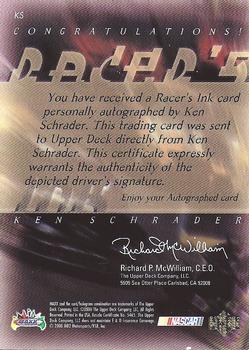 2000 Maxx - Racer's Ink #KS Ken Schrader Back