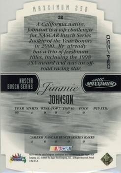 2000 Maxximum - 250 (Die Cuts) #38 Jimmie Johnson Back