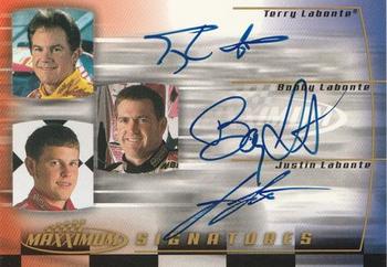 2000 Maxximum - Signatures #TBJ-3 Terry Labonte/Bobby Labonte/Justin Labonte Front