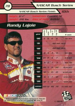 2000 Press Pass - Millennium #78 Randy LaJoie Back