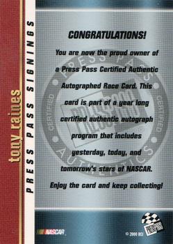 2000 Press Pass - Signings #NNO Tony Raines Back