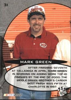 2000 Press Pass Optima - Platinum #31 Mark Green Back