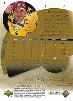 2000 SP Authentic - Overdrive Gold #3 Ward Burton Back