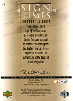 2000 SP Authentic - Sign of the Times #JY Jay Sauter Back