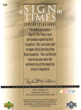 2000 SP Authentic - Sign of the Times #CR Rick Crawford Back
