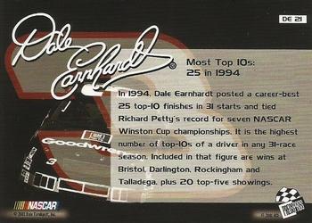 2001 Press Pass Optima - Dale Earnhardt Optimum Performance #DE21 Dale Earnhardt - 1994 Most Top 10s Back