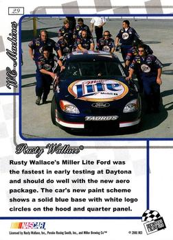 2001 Press Pass Premium - Reflectors #29 Rusty Wallace Back