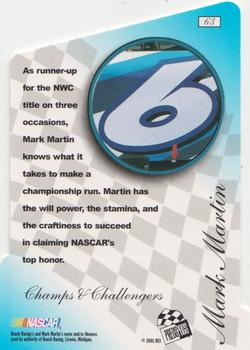 2001 Press Pass Premium - Reflectors #63 Mark Martin Back