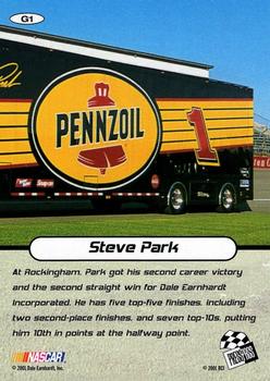 2001 Press Pass Stealth - Gold #G1 Steve Park Back