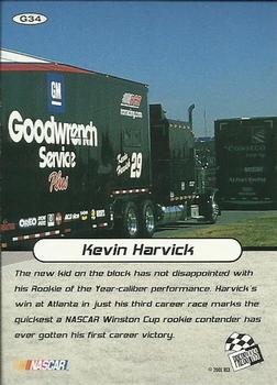 2001 Press Pass Stealth - Gold #G34 Kevin Harvick Back