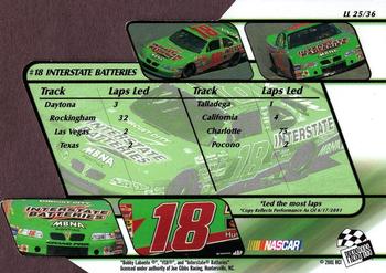 2001 Press Pass Stealth - Lap Leaders #LL 25 Bobby Labonte's Car Back