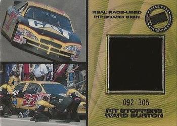 2001 Press Pass Trackside - Pit Stoppers Cars #PSC 4 Ward Burton's Car Front