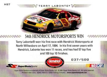 2001 Super Shots Hendrick Motorsports - Silver #HS7 Terry Labonte Back