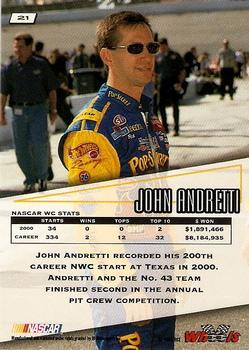 2001 Wheels High Gear - First Gear #21 John Andretti Back