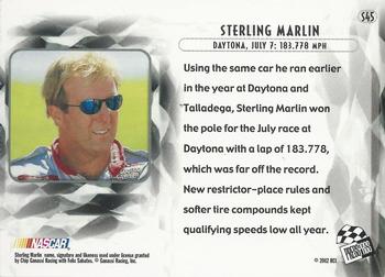2002 Press Pass Eclipse - Solar Eclipse #S45 Sterling Marlin Back