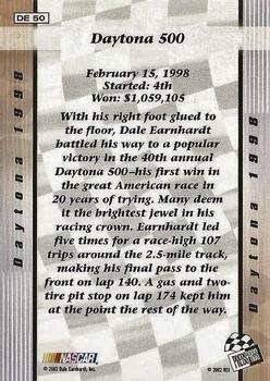 2002 Press Pass Premium - Dale Earnhardt Top 8 Victories #DE 50 Dale Earnhardt - Daytona 1998 Back