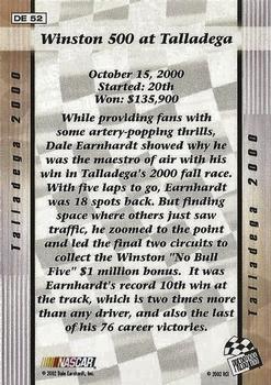 2002 Press Pass Premium - Dale Earnhardt Top 8 Victories #DE 52 Dale Earnhardt - Talledega 2000 Back