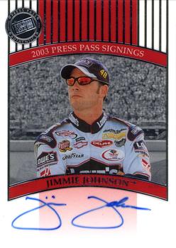 2003 Press Pass - Signings Transparent #NNO Jimmie Johnson Front