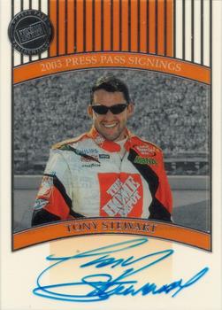 2003 Press Pass - Signings Transparent #NNO Tony Stewart Front