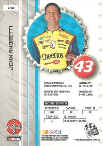 2003 Press Pass Coca-Cola Racing Family #1 John Andretti Back