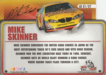 2003 Press Pass Trackside - License to Drive #LD 21 Mike Skinner Back
