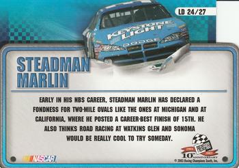 2003 Press Pass Trackside - License to Drive #LD 24 Steadman Marlin Back