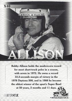 2003 Press Pass VIP - Explosives #X40 Bobby Allison Back