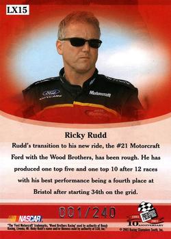 2003 Press Pass VIP - Laser Explosive #LX15 Ricky Rudd Back