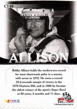 2003 Press Pass VIP - Factory Set Tin #CT40 Bobby Allison Back