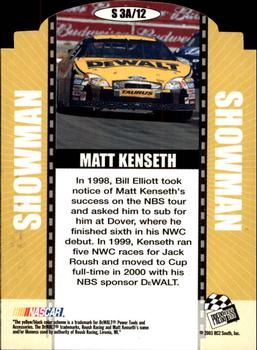 2004 Press Pass - Showman #S 3A Matt Kenseth Back