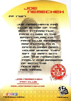 2004 Press Pass Optima - Fan Favorite #FF 17 Joe Nemechek Back