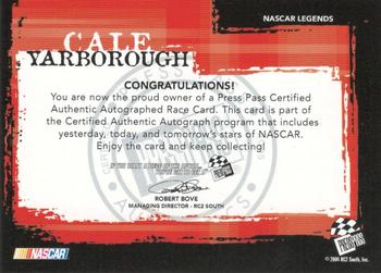2005 Press Pass - Autographs #NNO Cale Yarborough Back