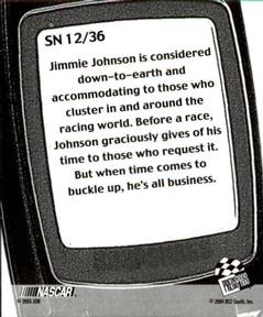 2005 Press Pass - Snapshots #SN 12 Jimmie Johnson Back