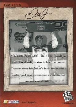2005 Press Pass Legends - Greatest Moments #GM 17 Dale Earnhardt Jr. Back