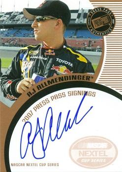 2007 Press Pass - Signings #NNO A.J. Allmendinger Front