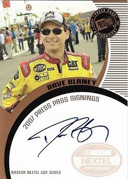 2007 Press Pass - Signings #NNO Dave Blaney Front