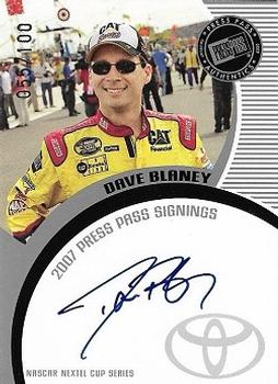 2007 Press Pass - Signings Silver #NNO Dave Blaney Front