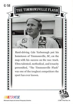 2007 Press Pass Legends - Gold #G-58 Cale Yarborough Back