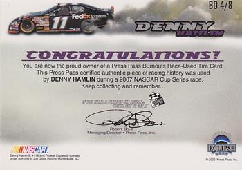2008 Press Pass Eclipse - Burnouts Gold #BO 4 Denny Hamlin Back