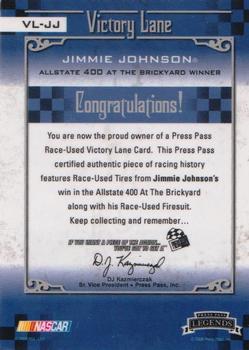2008 Press Pass Legends - Victory Lane Bronze #VL-JJ Jimmie Johnson Back