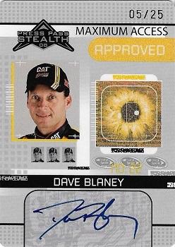 2008 Press Pass Stealth - Maximum Access Autographs #MA DB Dave Blaney Front