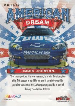 2008 Wheels American Thunder - American Dream #AD 11 Jimmie Johnson Back