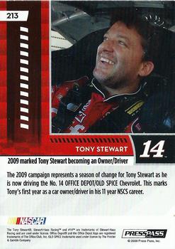 2009 Press Pass - Blue #213 Tony Stewart Back